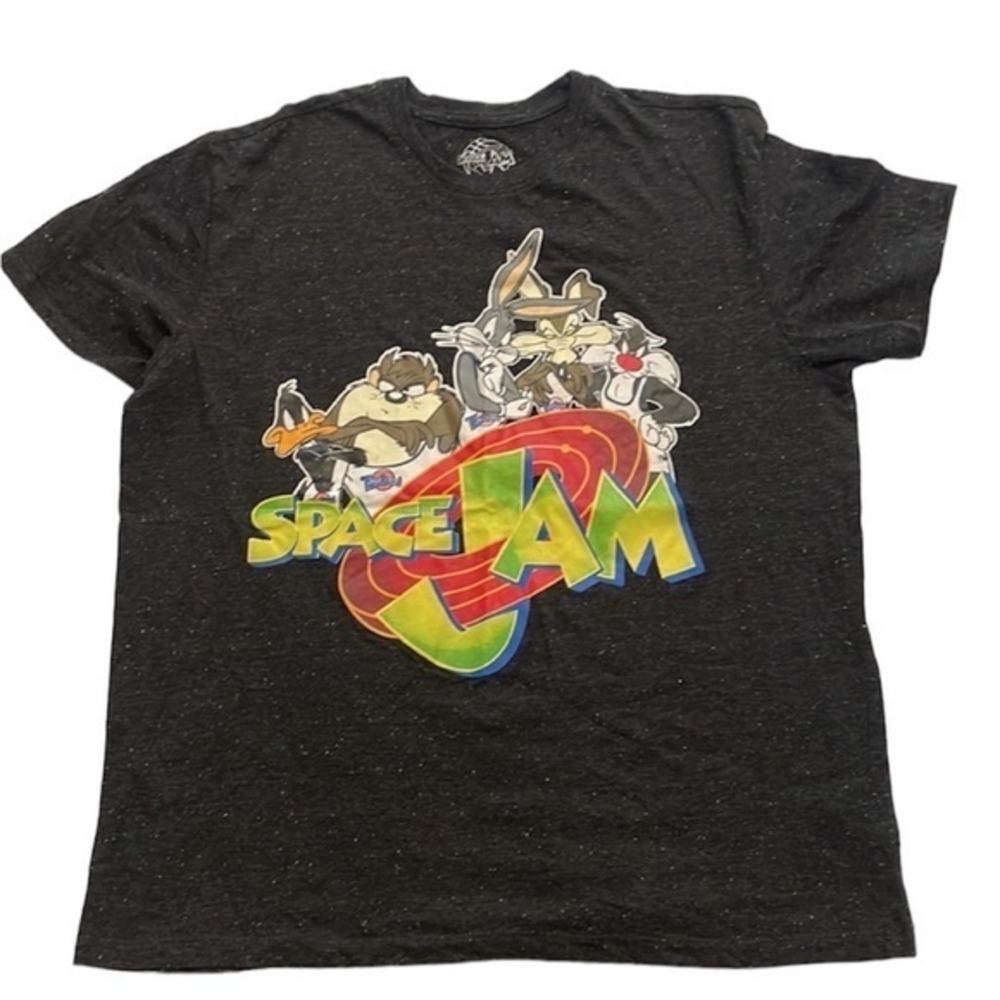 Space Jam Looney Tunes Graphic T-Shirt Mens XL Grey Heather 90s Retro Movie Tee